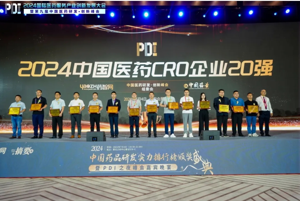 5度蝉联！w66国际·利来再度登榜“2024中国医药CRO企业20强”